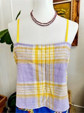 Urban Outfitters plaid crop tank top